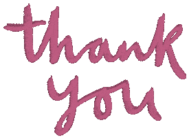 Pink Thank You Sticker by Louisa Taylor Studio