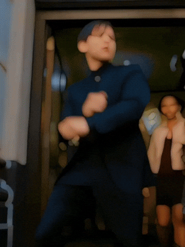 Video gif. A montage of different men, women, anime characters, and memes are dancing. Jake Gyllenhaal, Cristiano Ronaldo, John Cena, Gojo, Leonardo DiCaprio are amongst them. 