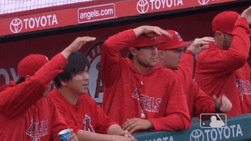 los angeles angels dugout GIF by MLB