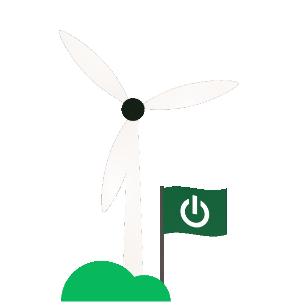 Wind Turbine Flag Sticker by Planète OUI