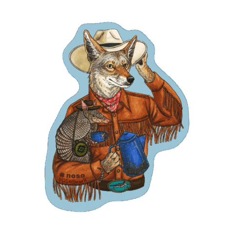 Coffee Cowboy Sticker by nosopatches