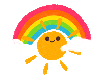Rainbow Sun Sticker by Lauren