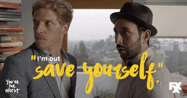 scared chris geere GIF by You're The Worst 're The Worst 