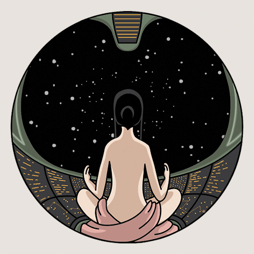  space yoga meditation zen flexible GIF