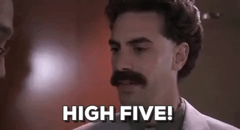 High Five Sacha Baron Cohen GIF by filmeditor - Find & Share on GIPHY