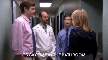 comedy central gay time in the bathroom GIF by Workaholics