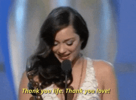 marion cotillard thank you GIF by The Academy Awards