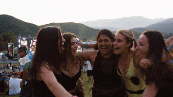 insomniacevents love happiness music festival group hug GIF