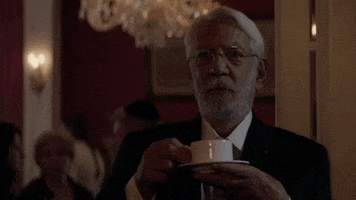 donald sutherland sipping tea GIF by Ice on Audience