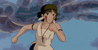 Estúdio Ghibli Running GIF da Princesa Mononoke