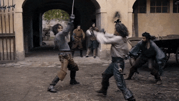 swashbuckling the musketeers GIF by BBC First Australia