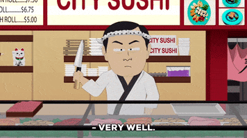 sushi knife GIF by South Park 