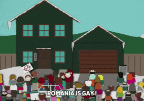 angry crowd of people GIF by South Park 