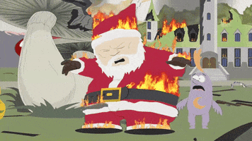 burning santa clause GIF by South Park 