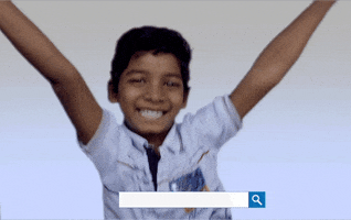 Movie gif. Sunny Pawar from Lion dances excitedly and pumps his arms.