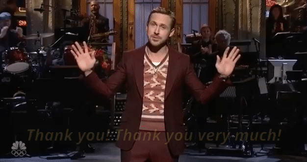 Ryan Gosling Thank You Gif By Saturday Night Live Find Share On