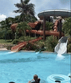nerdcore sports water waterslide GIF