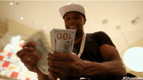 Image result for mayweather throwing money gif
