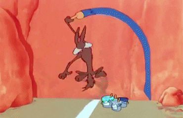 Image result for WILE E COYOTE WALL GIF