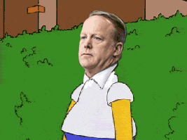 dustmop sean spicer homer simpson bush GIF