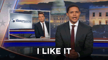 #tdsreaction #tdsreactions #ilikeit #likeit #yes #yas #okay #mfw #lol GIF by The Daily Show with Trevor Noah