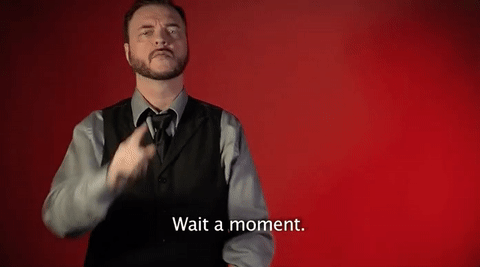 Sign Language Wait A Minute GIF by Sign with Robert - Find & Share on GIPHY