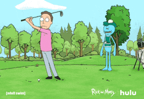 golfing rick and morty GIF by HULU