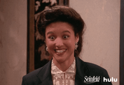 elaine benes gif hulu excited super yes too giphy everything