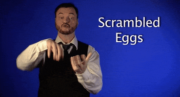 scrambled eggs asl GIF by Sign with Robert
