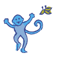 Blue Monkey Vacation Sticker by Roller Rabbit for iOS & Android | GIPHY