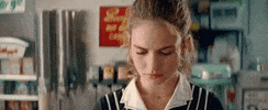 babydrivermovie looking worried concerned lily james GIF