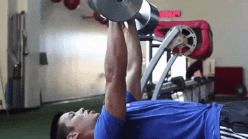 workout working out jeremy lin dumbells dumbell press GIF