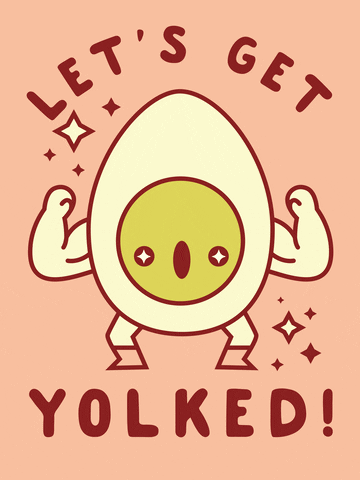 kayleedart workout egg pun yolked GIF