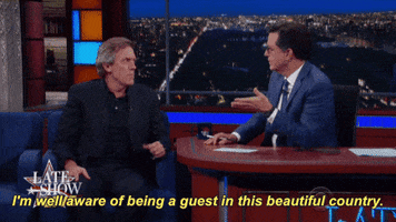 Stephen Colbert Im Well Aware Of Being A Guest In This Beautiful Country GIF by The Late Show With Stephen Colbert