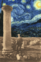 starry night ruins by GIF IT UP