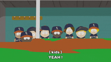 happy baseball GIF by South Park 