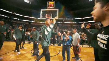 High Five Slow Motion GIF by NBA