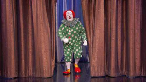 Giphy - clown GIF by Team Coco