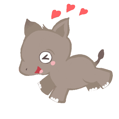 Rhino Running Sticker by Anak Rimba Books