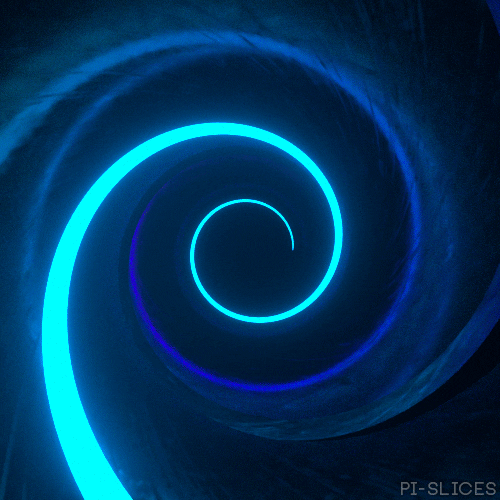 a deep blue neon spiral