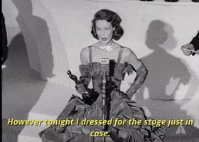 loretta young however tonight i dressed for the stage just in case GIF by The Academy Awards