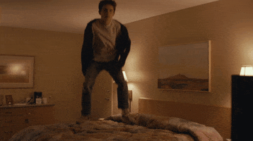 Bed Hotel Room GIF by Miss Stevens