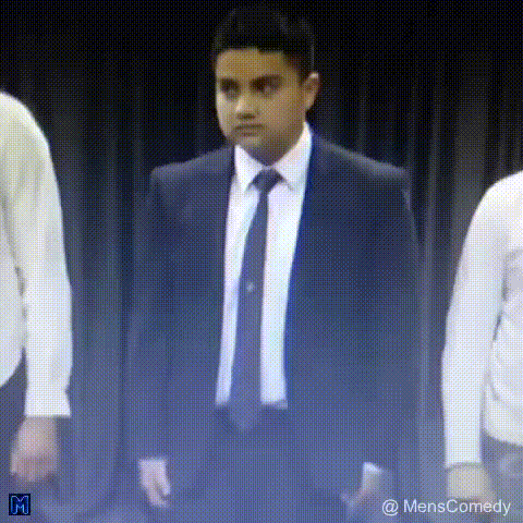 menscomedy when you're in trouble and you make eye contact with your friend GIF
