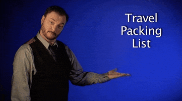 sign language travel packing list GIF by Sign with Robert