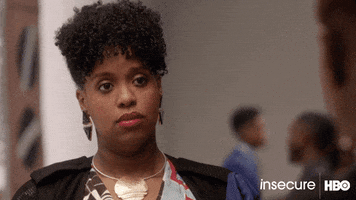 TV gif. Natasha Rothwell as Kelli from Insecure. She does a big eye roll and looks away in disgust.