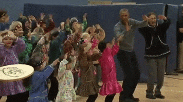 newsweek dancing wave children barack obama GIF