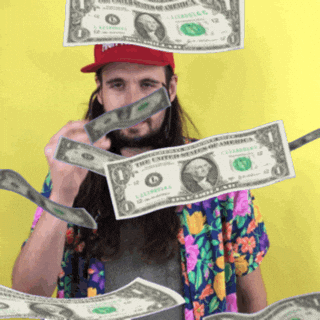 i get paid make it rain GIF by Tacocat