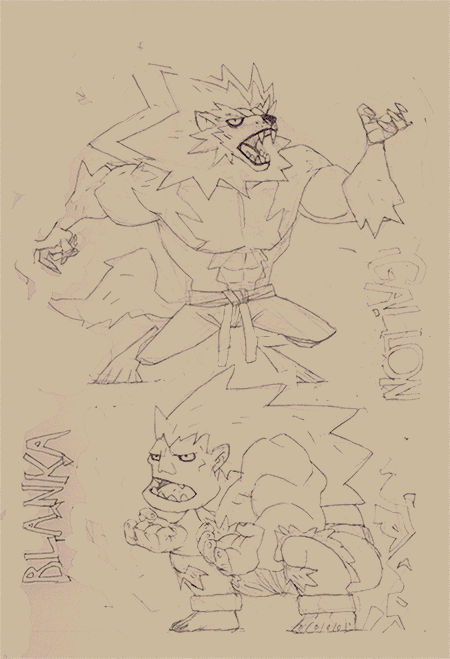 ketsuotategami street fighter fan art step by step darkstalkers GIF