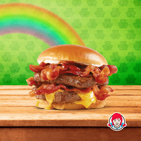 st. patricks bacon GIF by Wendy's Puerto Rico