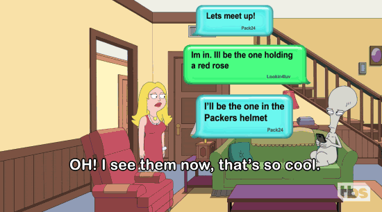 American Dad texting GIF.